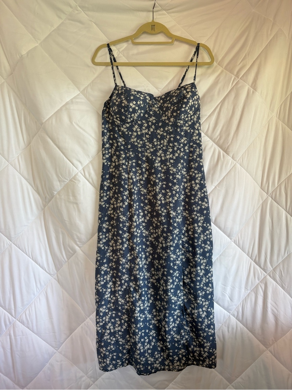 SHEIN Blue Floral Midi Dress